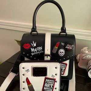 Loungefly Disney Live Action Cruella Fashion Handbag Crossbody Purse and wallet